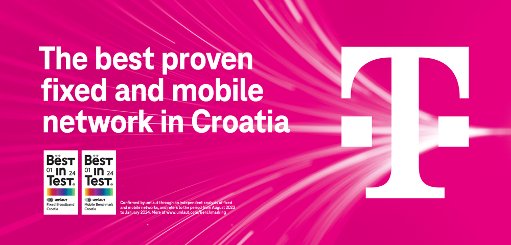 Croatian Telecom once again wins the 'Best in Test' award for the best fixed broadband and mobile network
